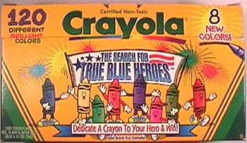 Crayola crayon boxes from 1988 and 1990.