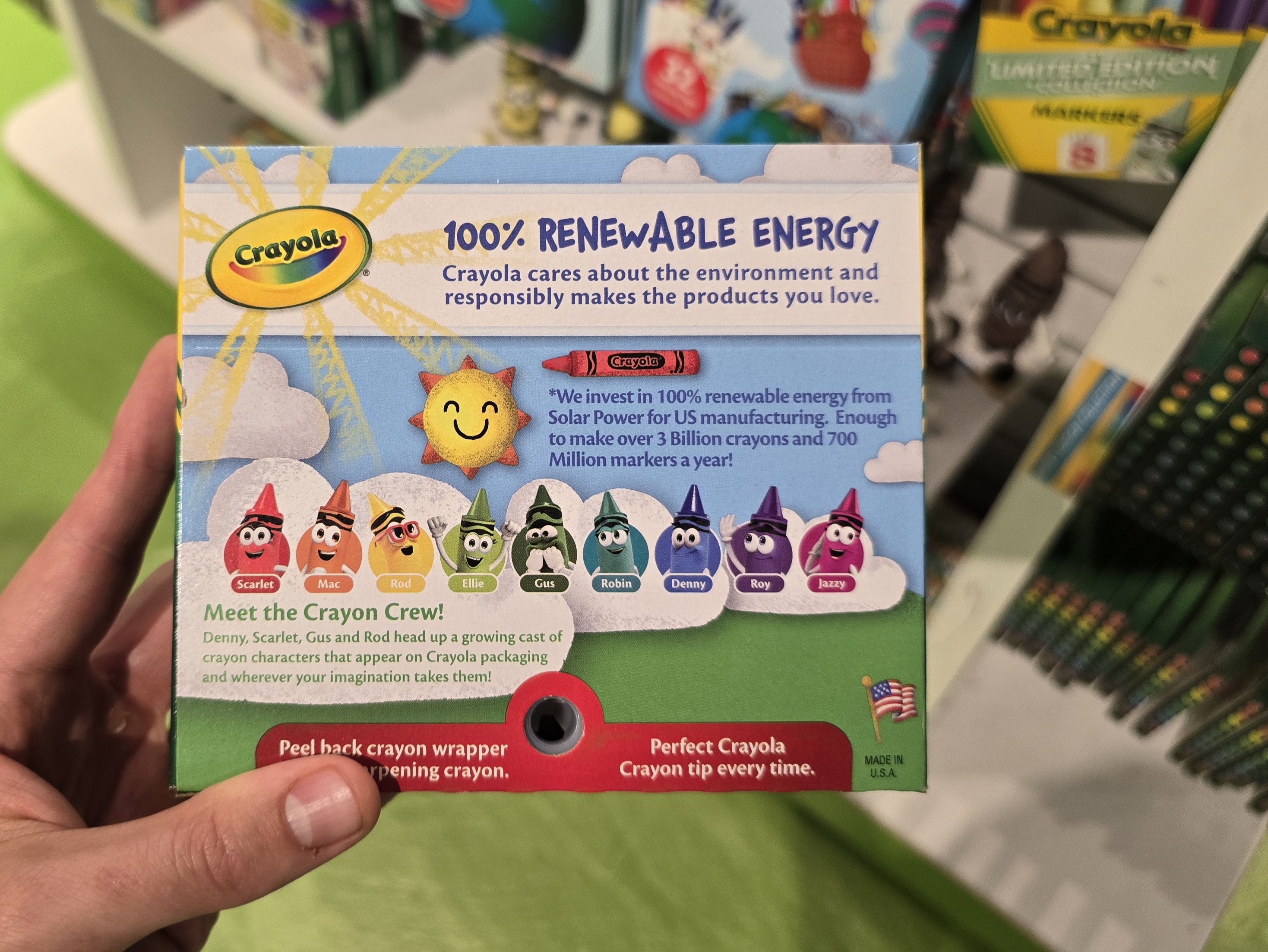 Back of a 2026 Crayola box