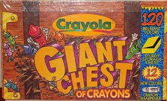 Crayola crayon boxes from 1988 and 1990.