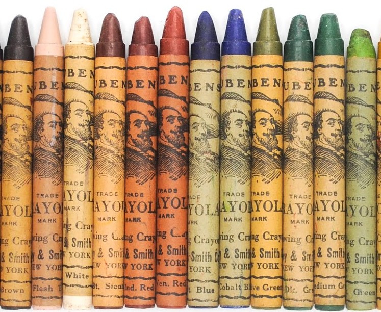 Image of early Crayola Crayon boxes