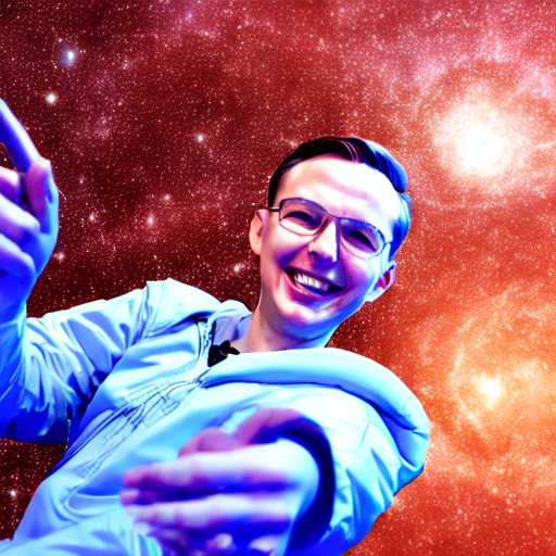 AI generated image of me in space
