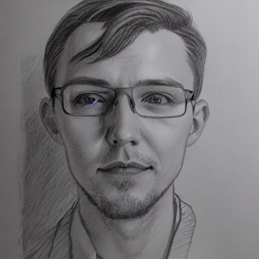 AI generated image of me, pencil drawing
