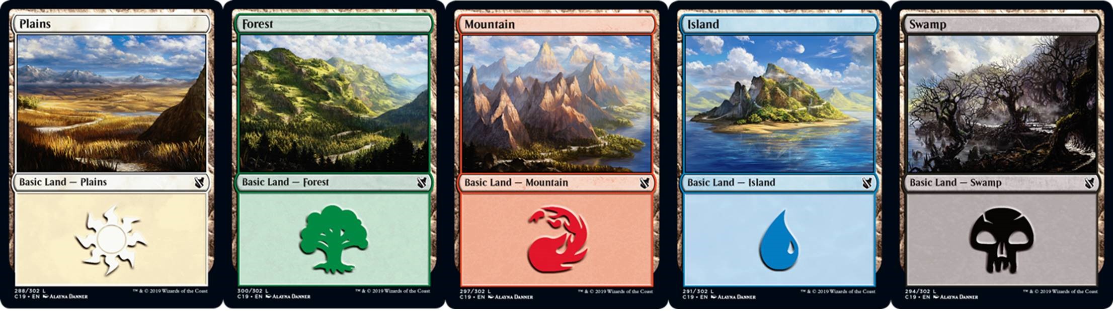 5 MtG basic lands