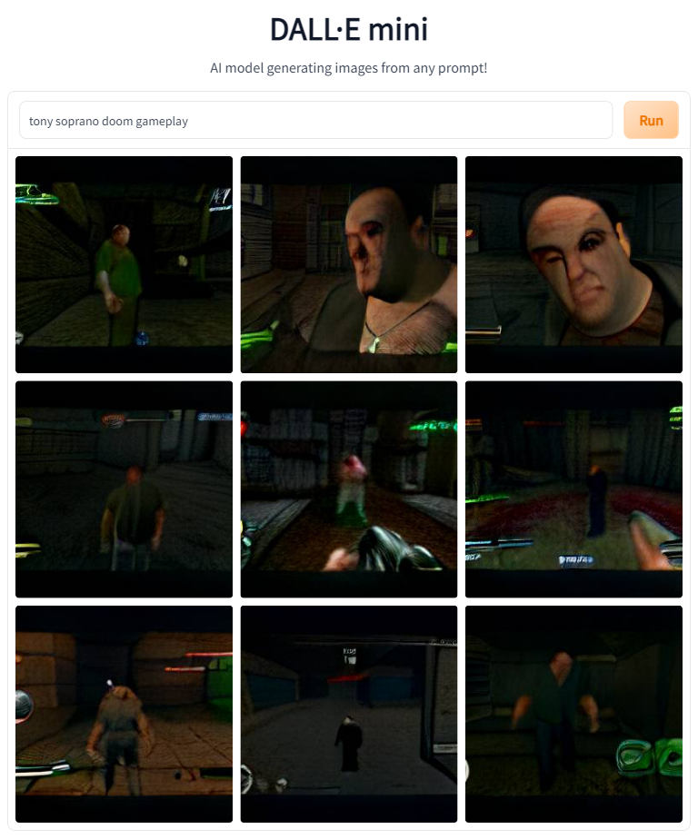 AI generated images of Tony Soprano as an enemy in a Doom game