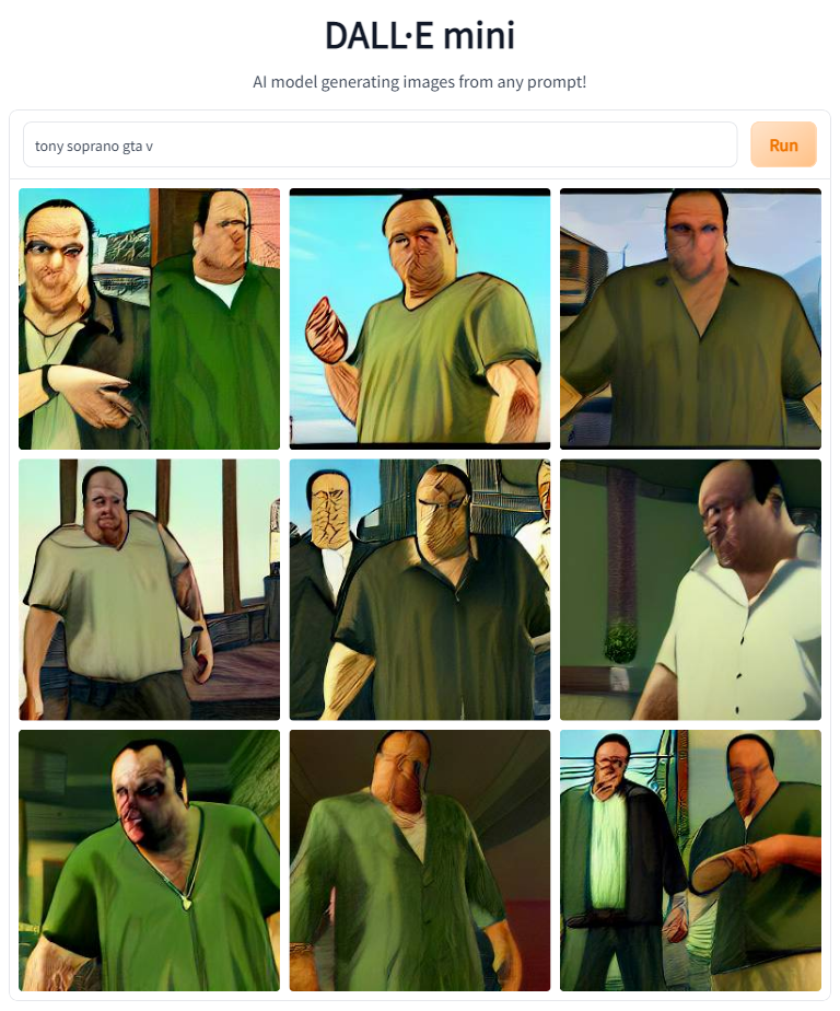 AI generated images of Tony Soprano in the game Grand Theft Auto 5