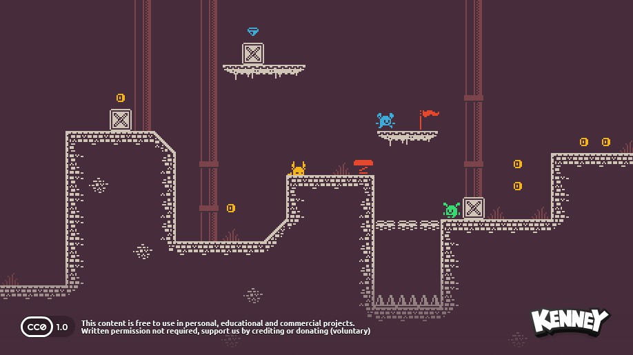 Kenney 1-bit tileset used for the walls and floors