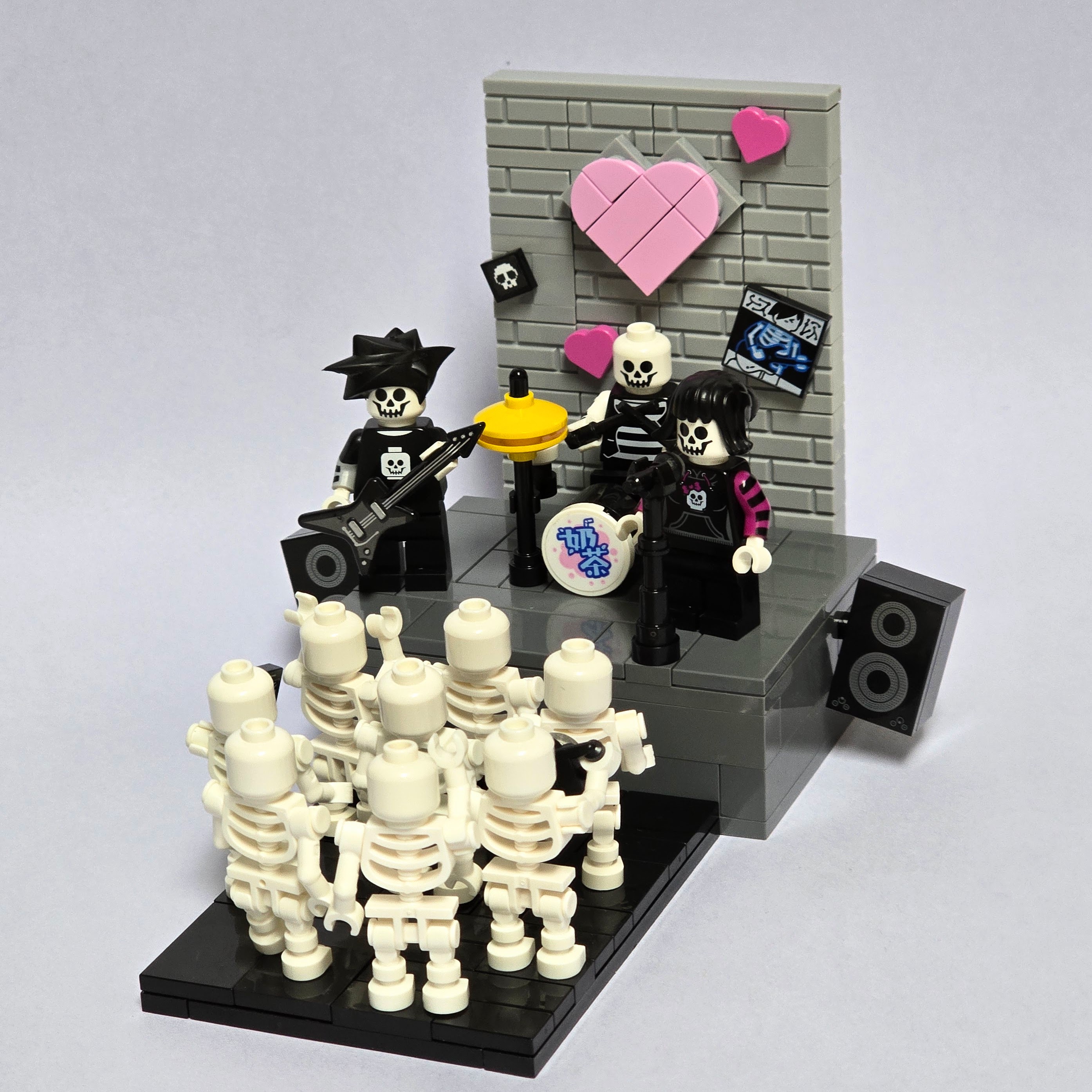 Lego skeleton punk band, created by Alex Lyman