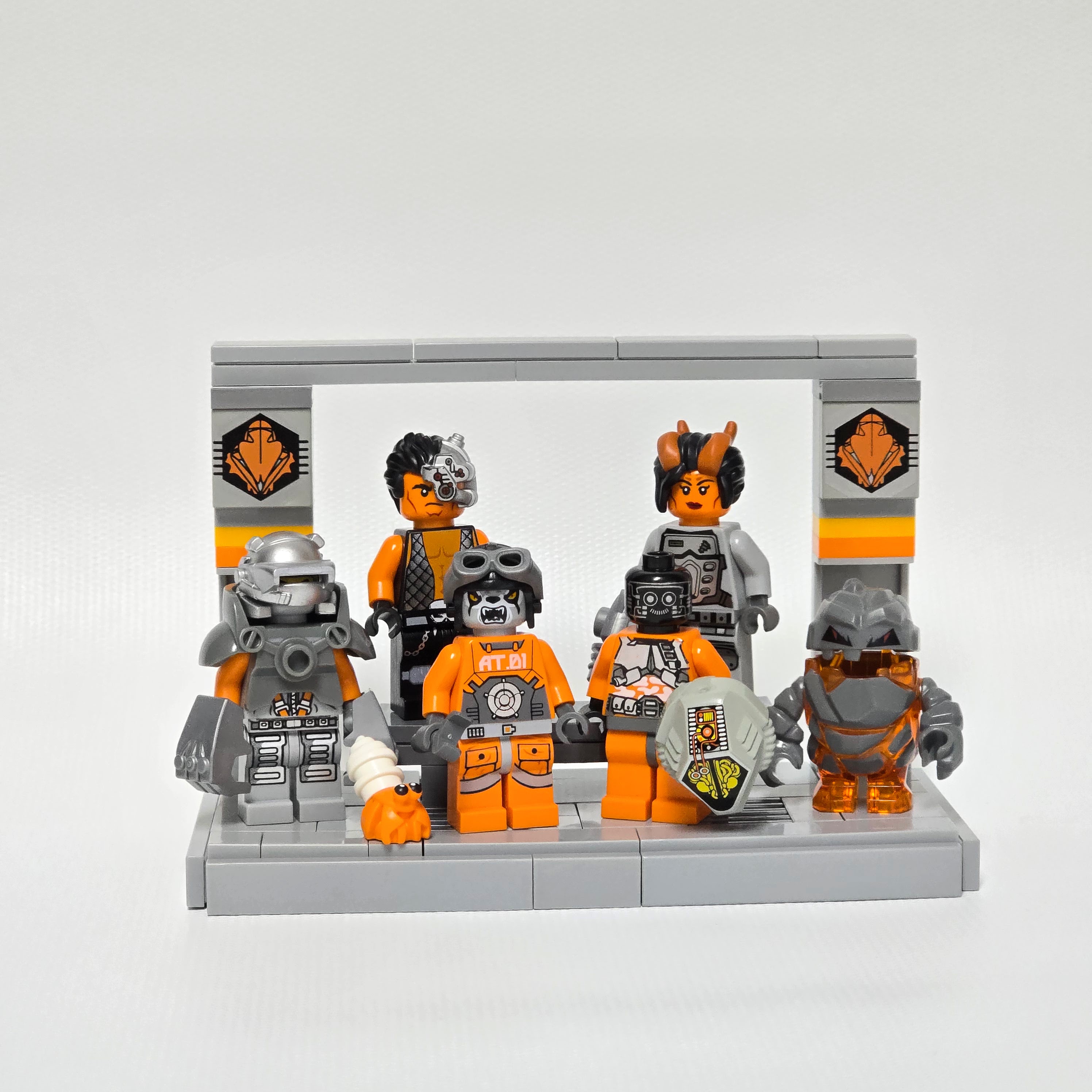 Lego crew of 6 aliens, created by Alex Lyman