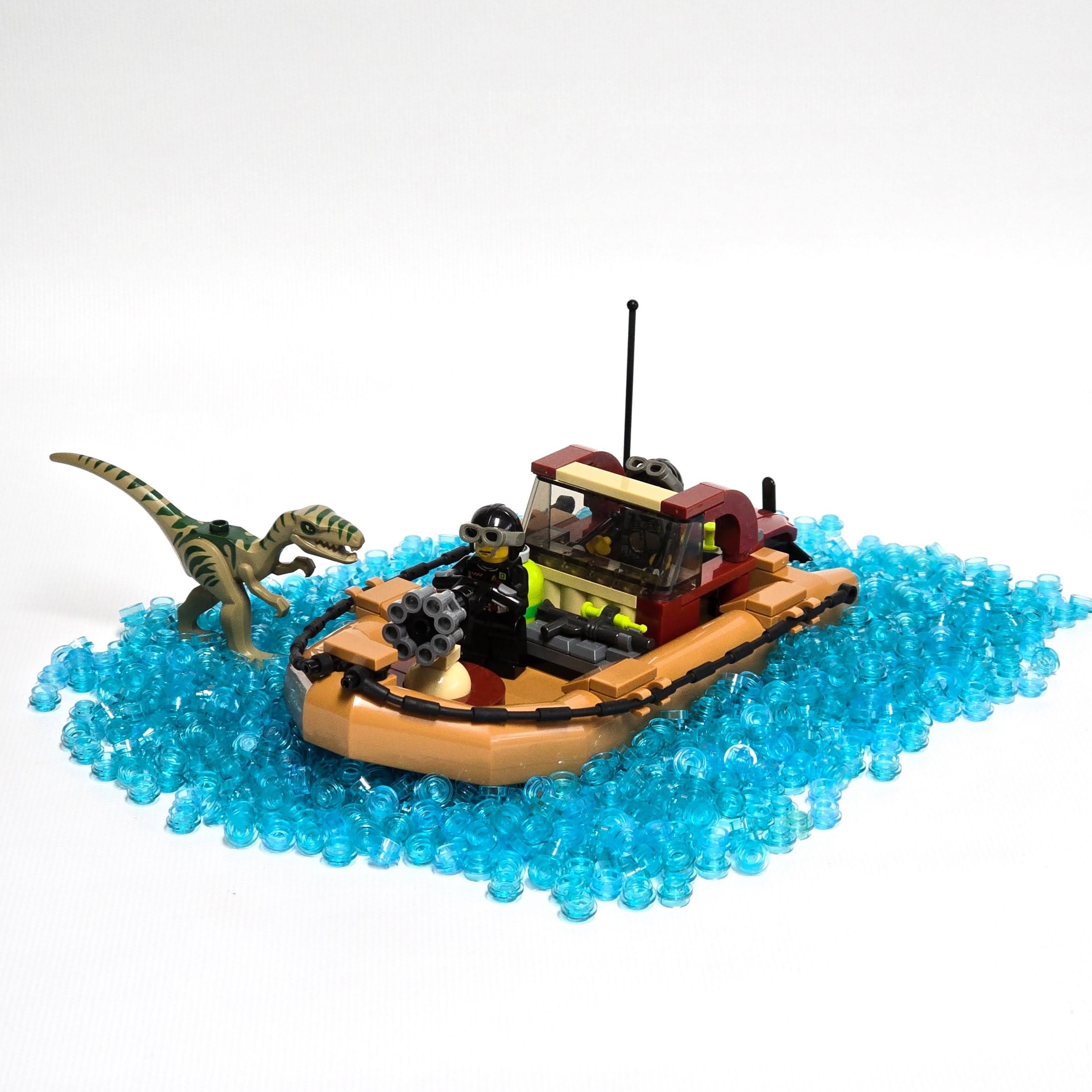 Lego Dino Attack tactical raft, created by Alex Lyman