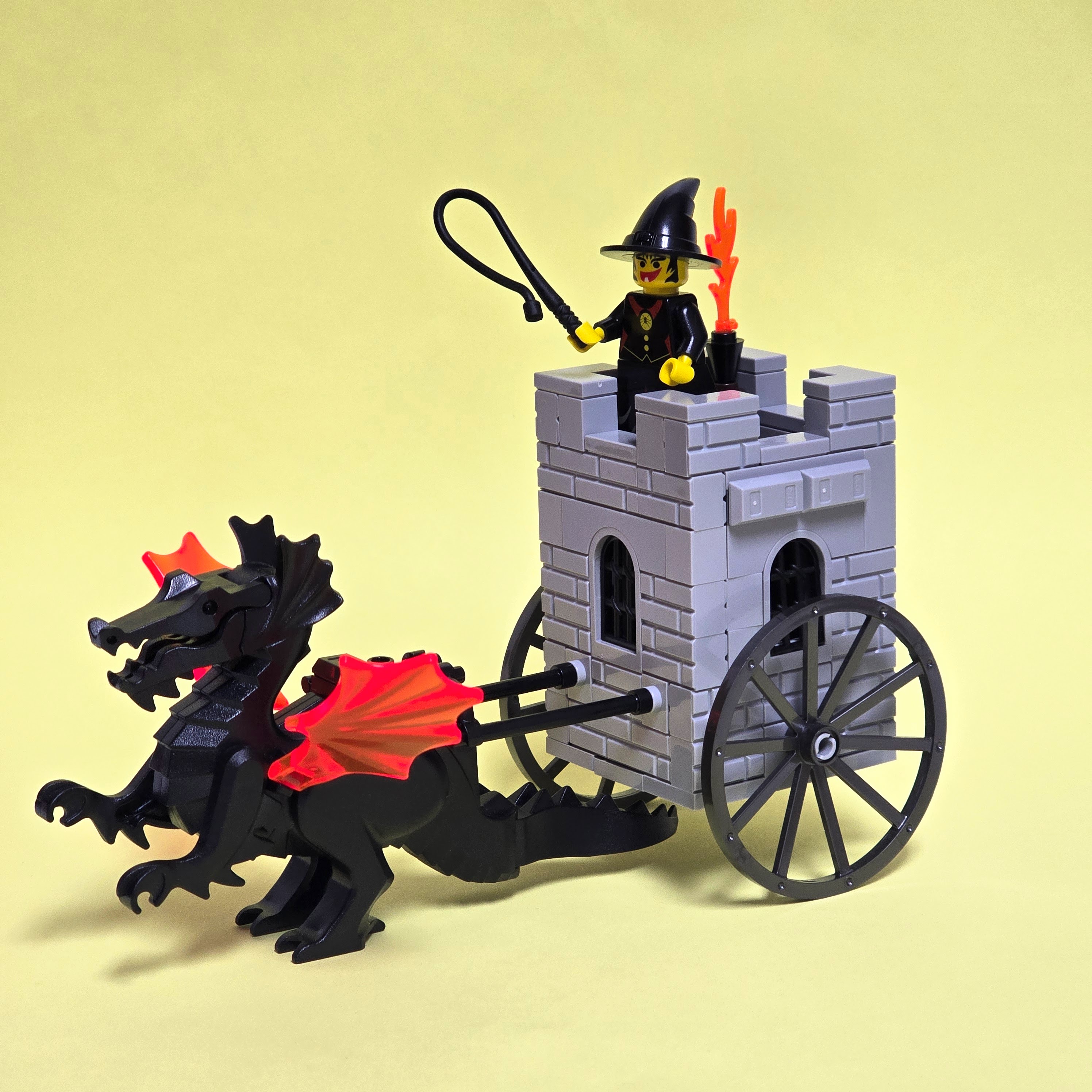 Lego fright knights dragon-drawn chariot, created by Alex Lyman