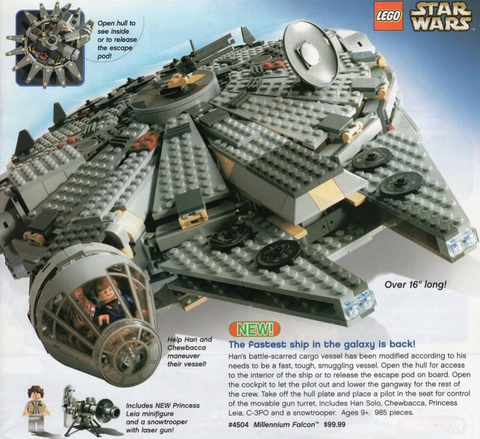 Lego Catalog image of 2004 Millennium Falcon