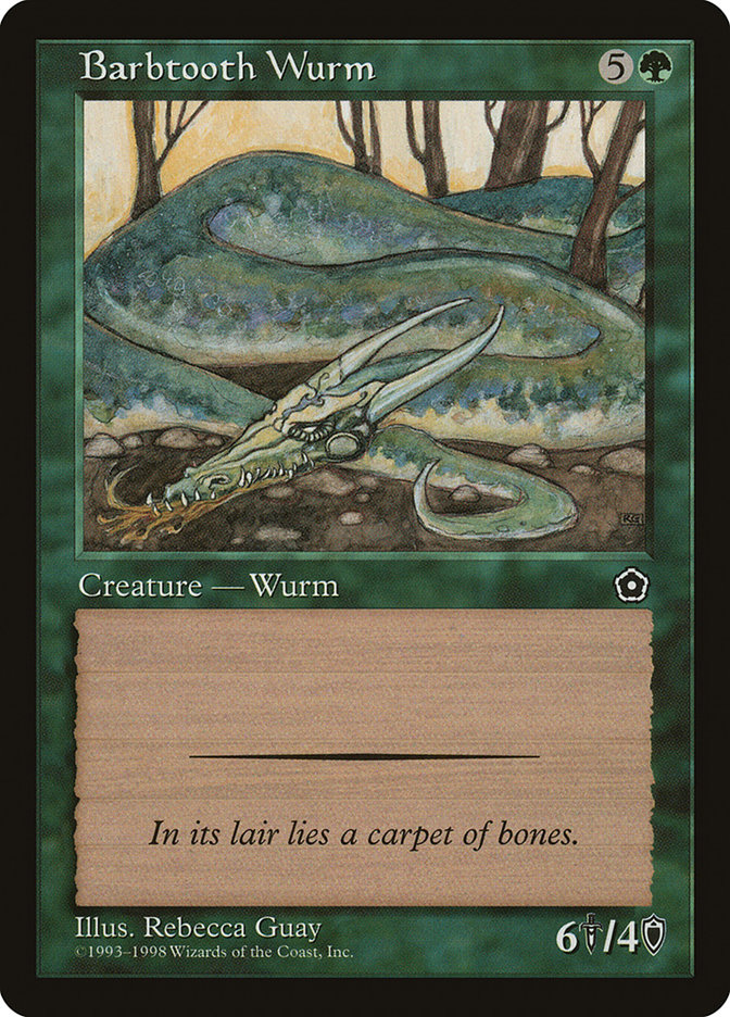 The Magic: the Gathering card barbtooth Wurm