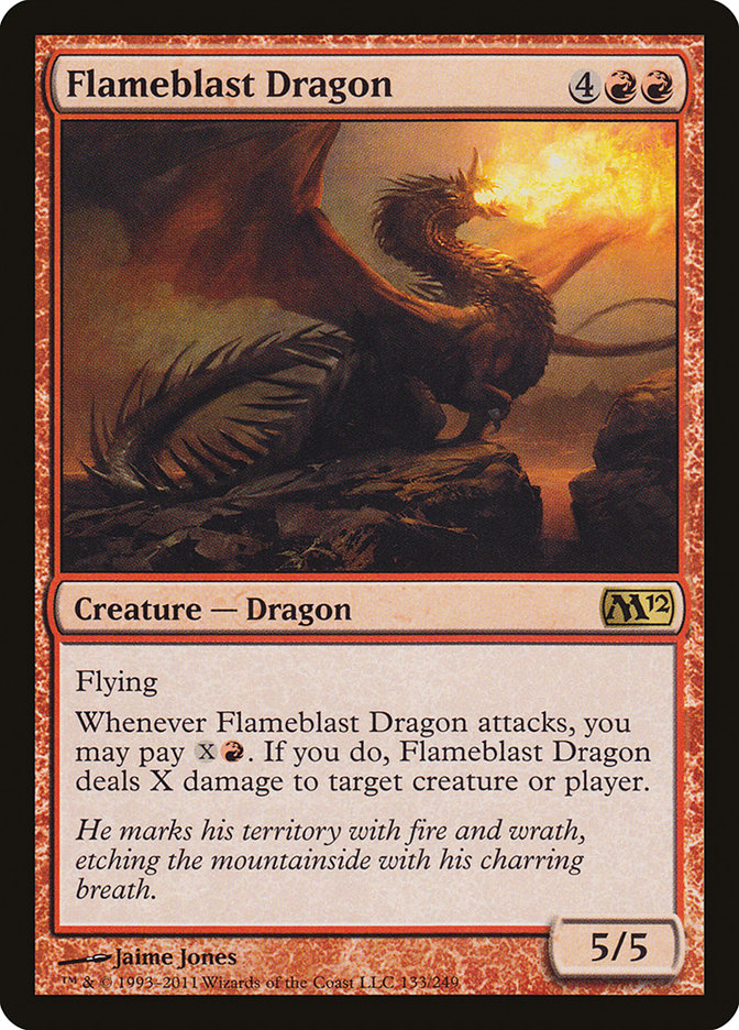 The Magic: the Gathering card Flameblast Dragon