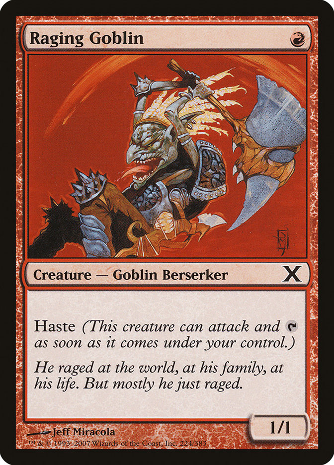 The Magic: the Gathering card Raging Goblin