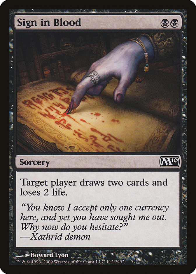The Magic: the Gathering card Sign in Blood