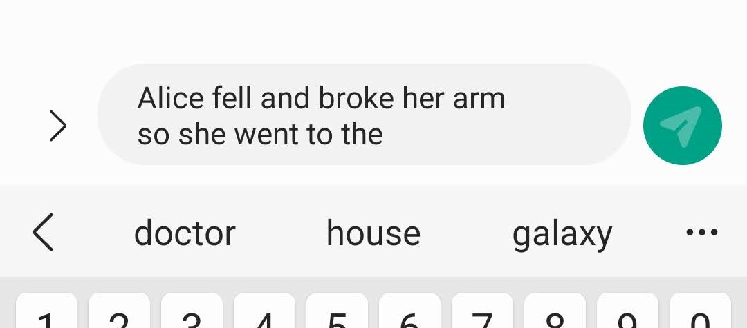 A predictive text keyboard.