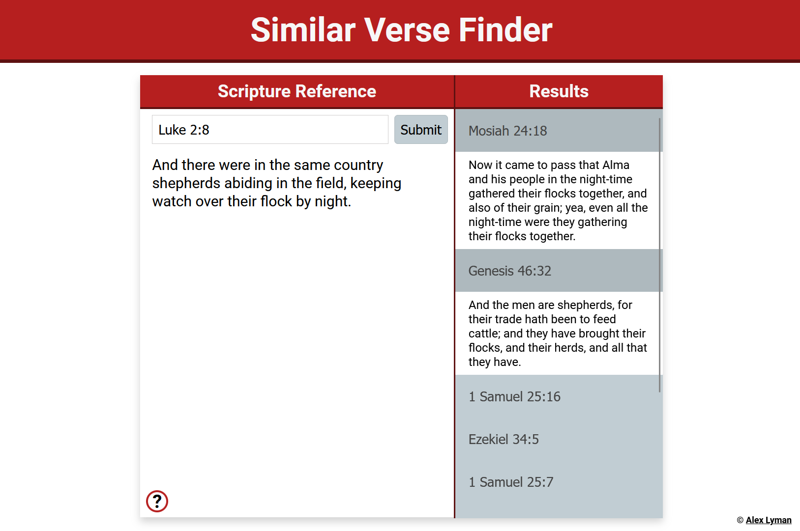 Similar Verse Finder UI