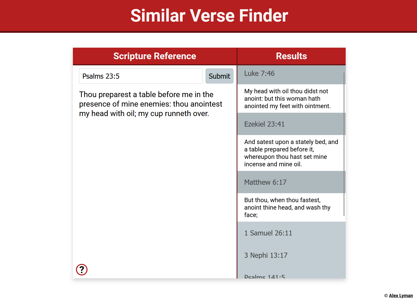 Similar Verse Finder UI