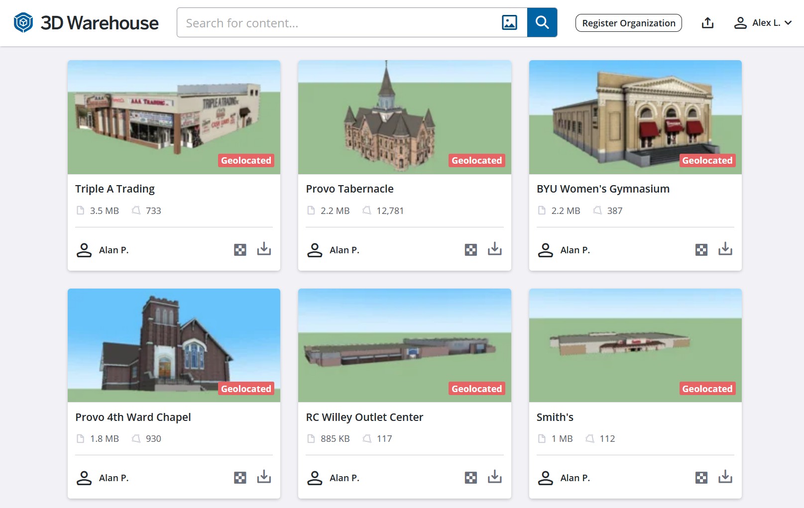 Example of some of the Provo buildings available for download.